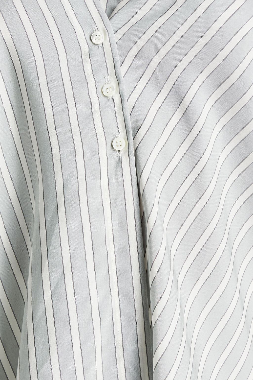 BRUNELLO CUCINELLI Wrap-effect striped silk shirt