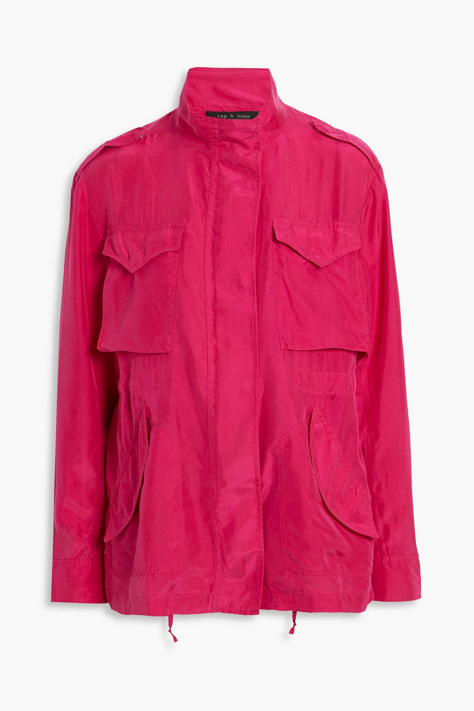 rag & bone - roth silk-habotai jacket - pink - s