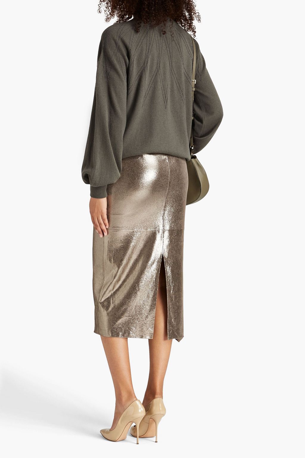 BRUNELLO CUCINELLI Bead-embellished cashmere turtleneck sweater