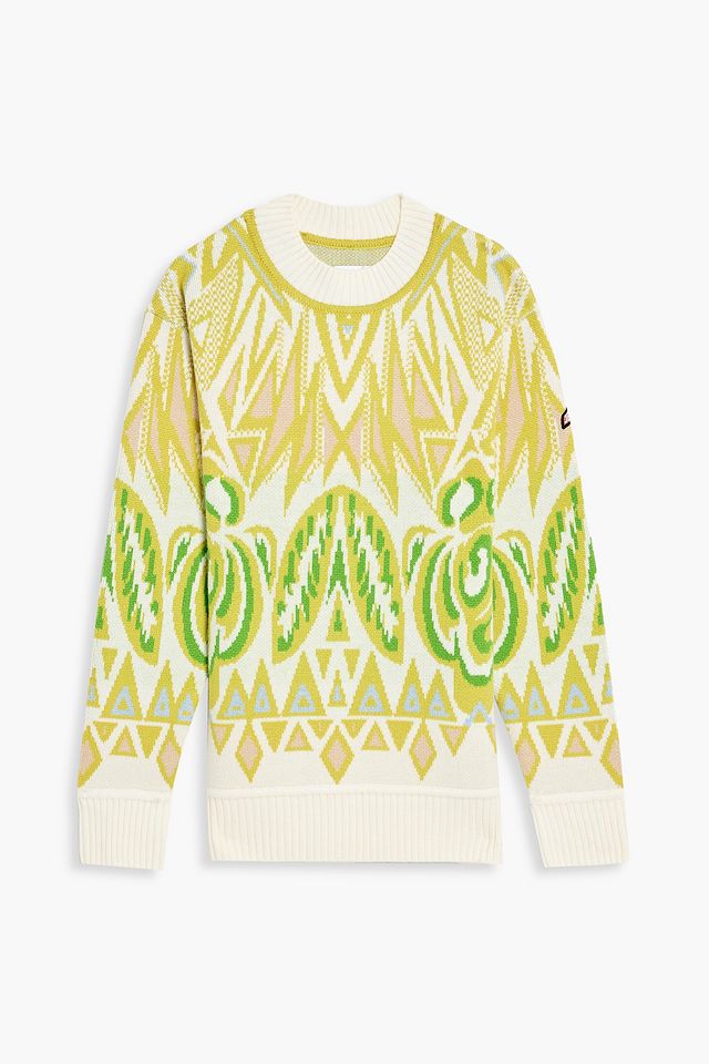 Jacquard-knit wool sweater