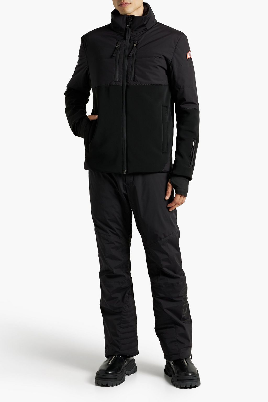 JETSET Shell-paneled printed stretch-jersey ski jacket