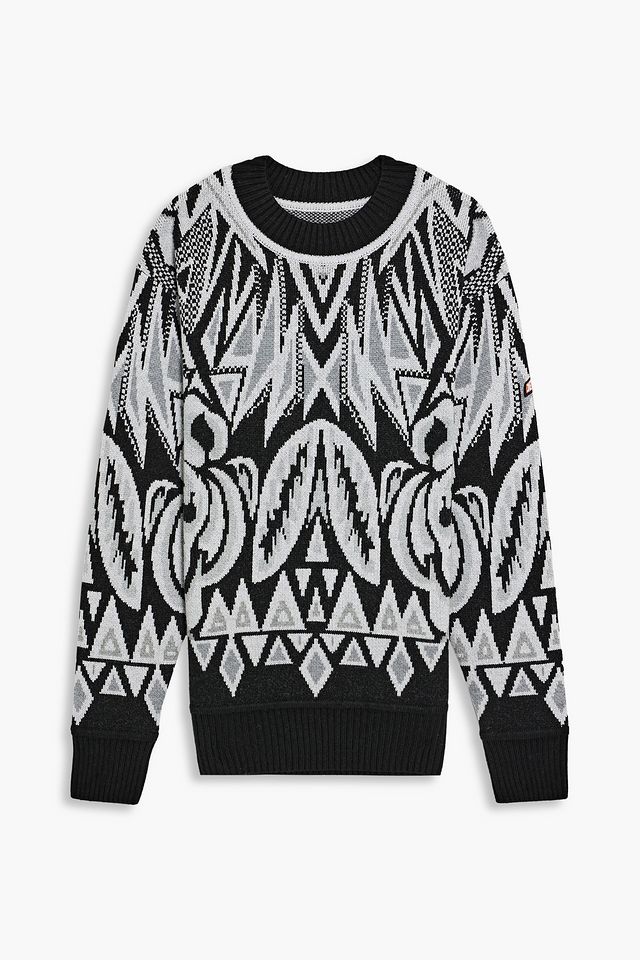 Jacquard-knit wool sweater