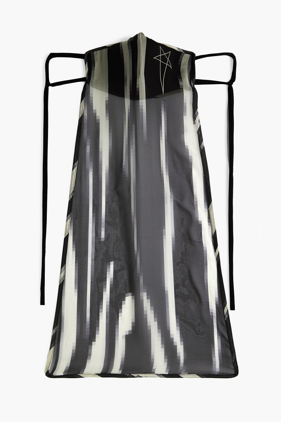 Rick Owens Printed Silk-chiffon Face Mask In Black