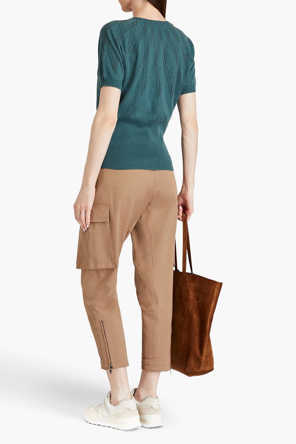 BRUNELLO CUCINELLI Bead-embellished cashmere turtleneck sweater