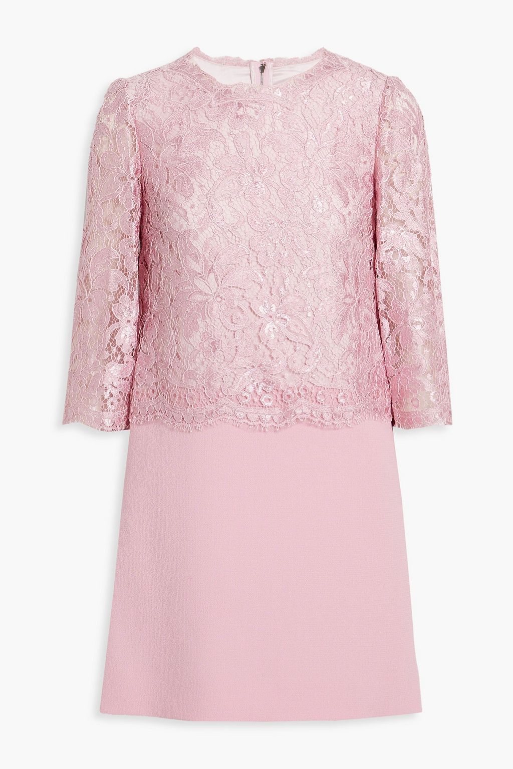 Corded lace-paneled crepe mini dress Corded lace-paneled crepe mini dress