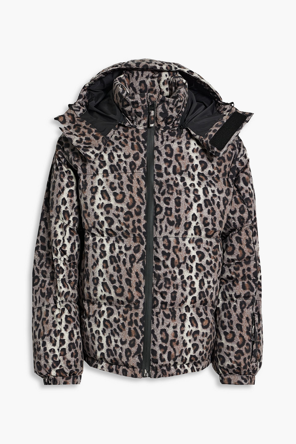 Jetset Quilted Leopard-print Hooded Ski Jacket In Animal Print