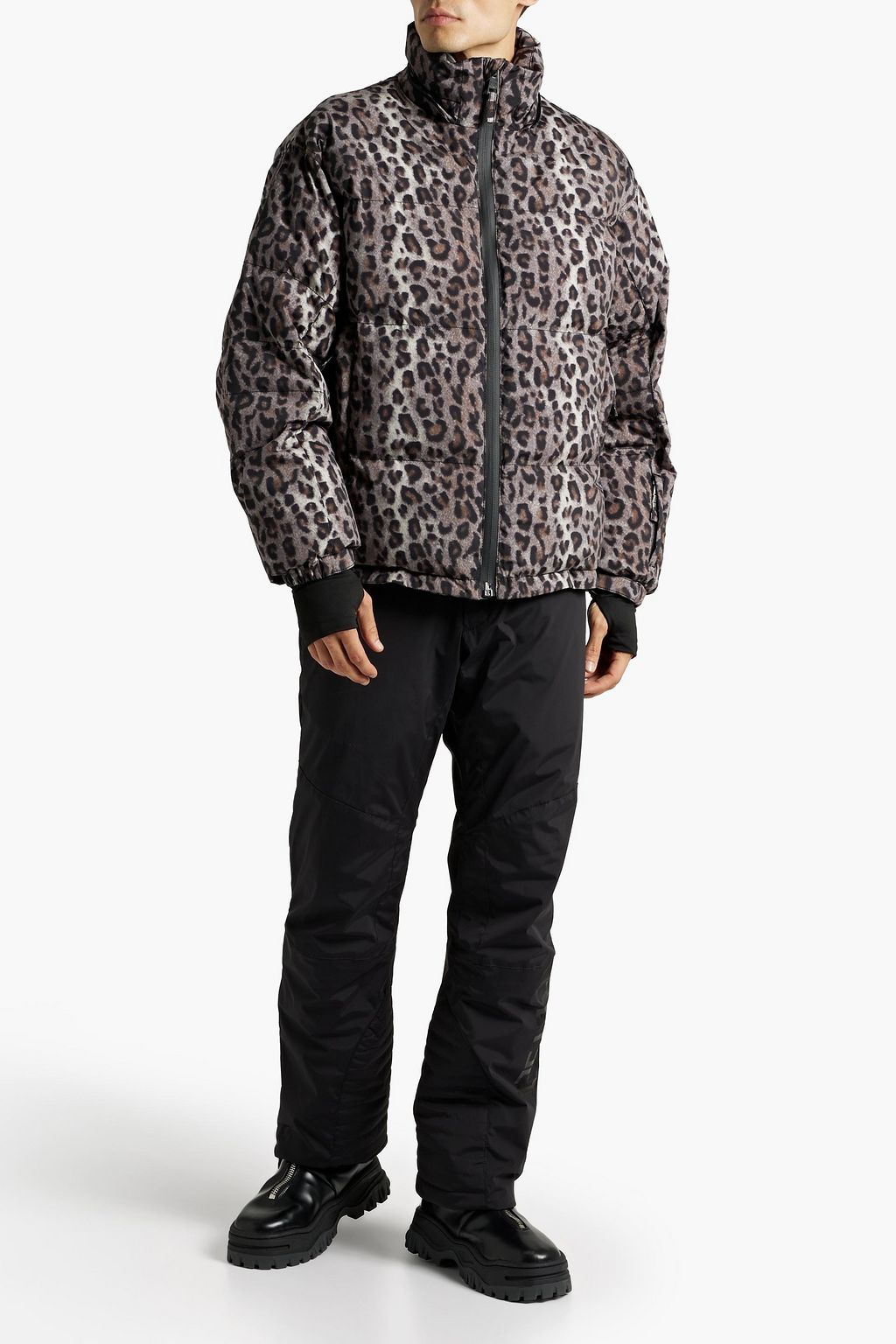 JETSET Quilted leopard-print hooded ski jacket