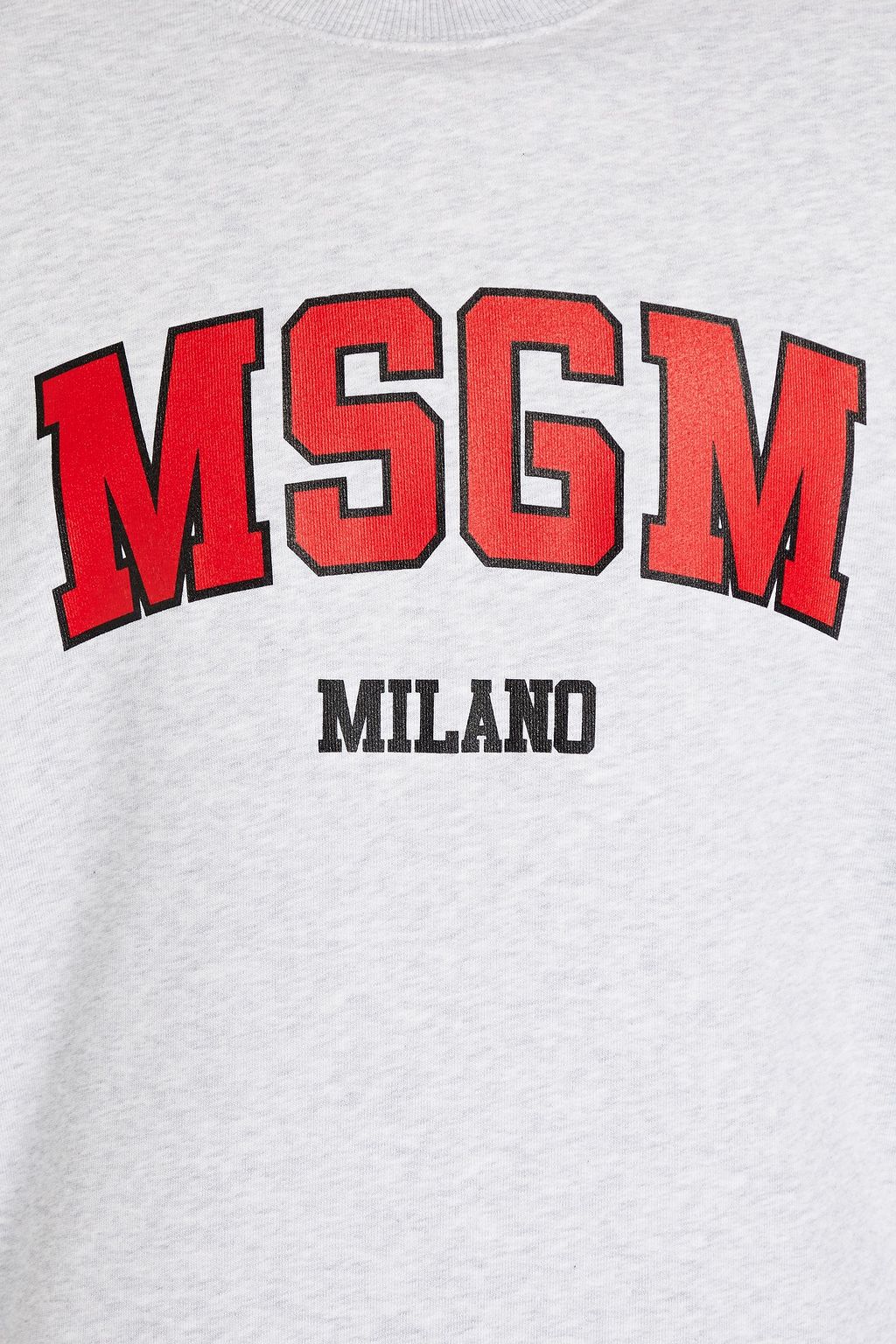 MSGM Mélange printed French cotton-terry sweatshirt