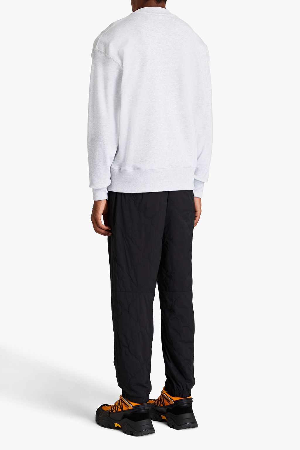 MSGM Mélange printed French cotton-terry sweatshirt