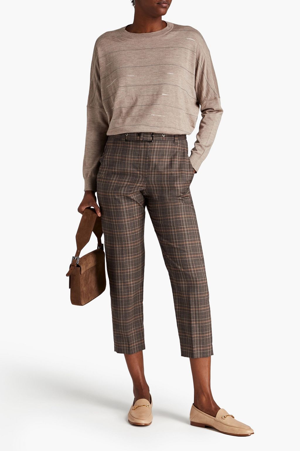 BRUNELLO CUCINELLI Embellished mélange cashmere sweater