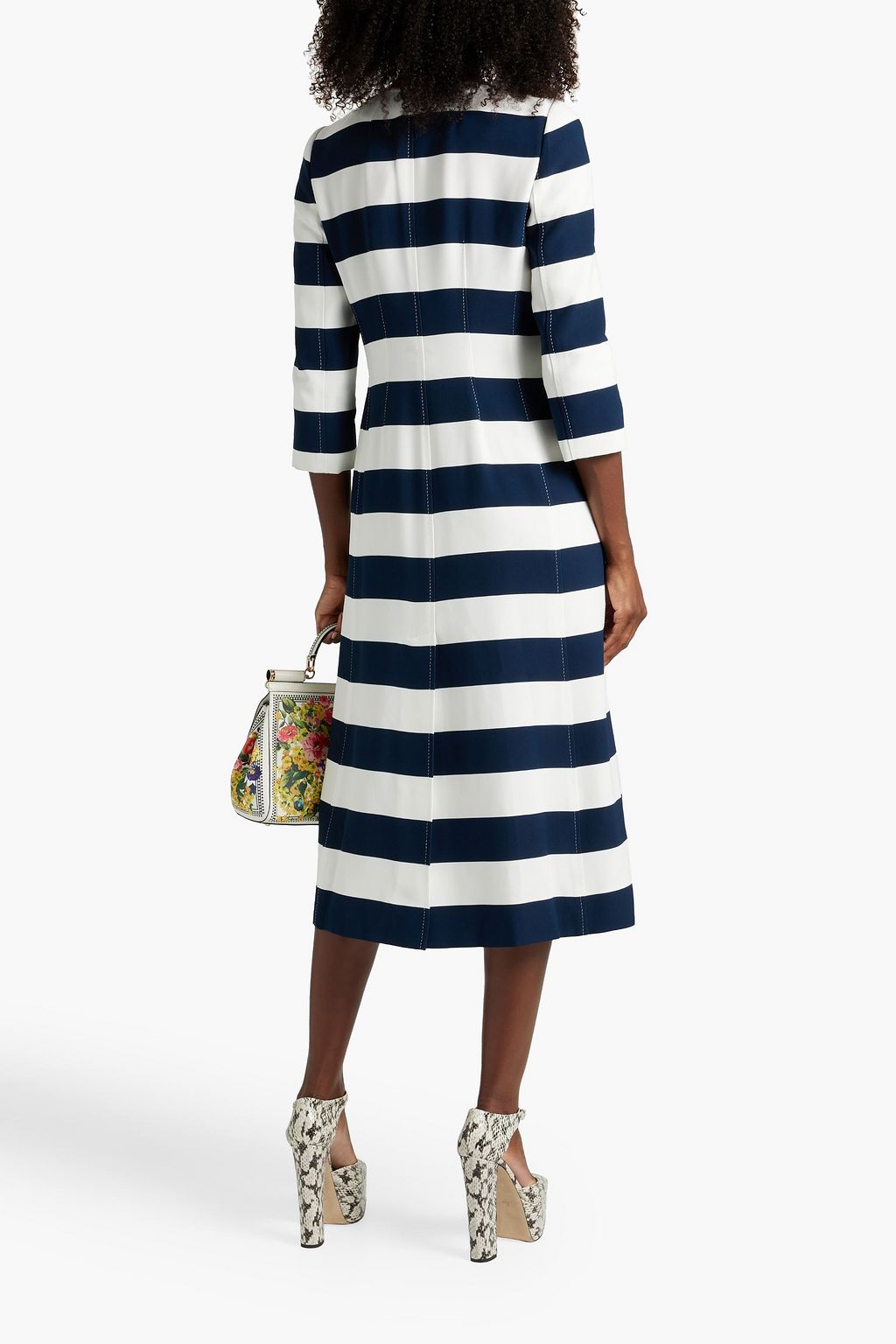 DOLCE&GABBANA Striped crepe midi dress