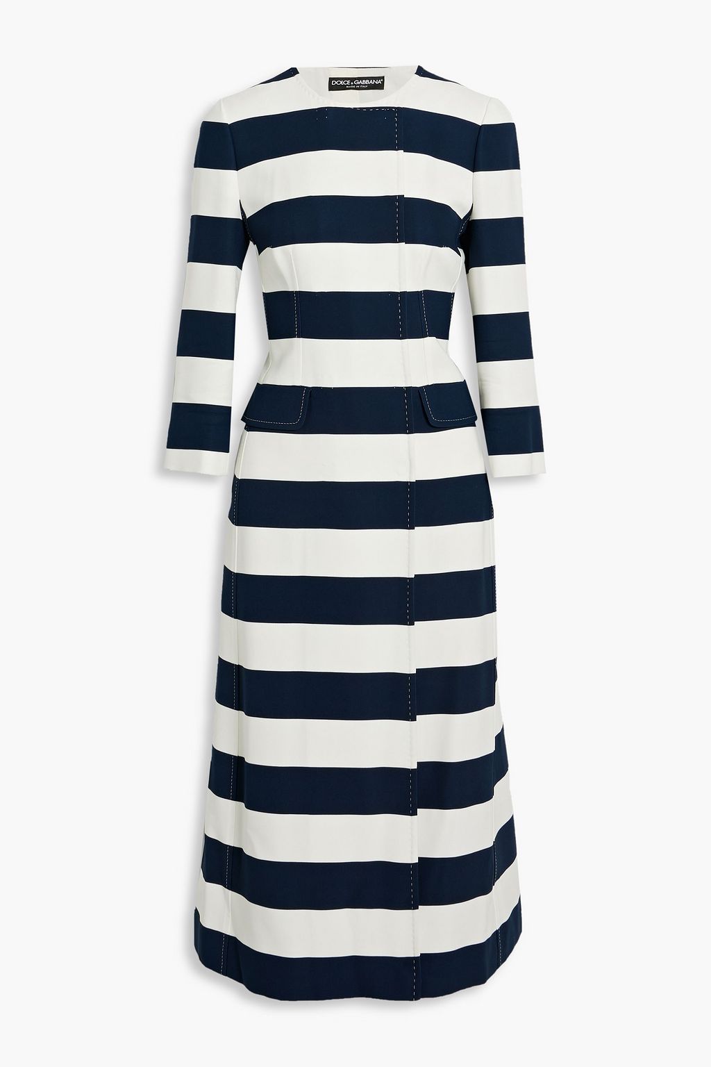 DOLCE & GABBANA Striped crepe midi dress | THE OUTNET