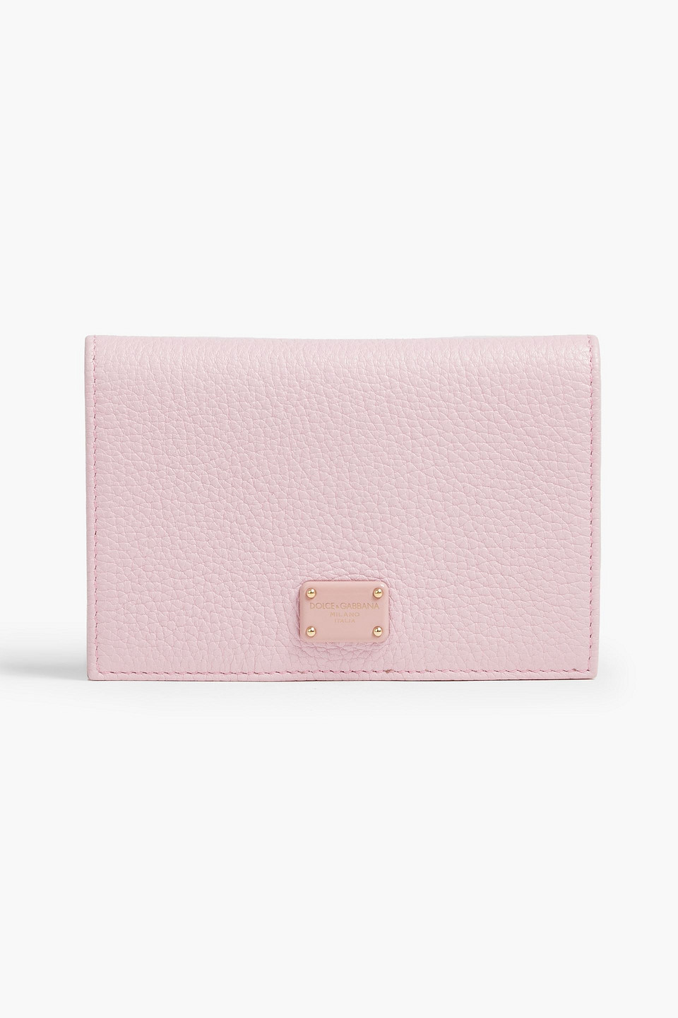 Dolce & Gabbana Pebbled-leather Cardholder In Pink