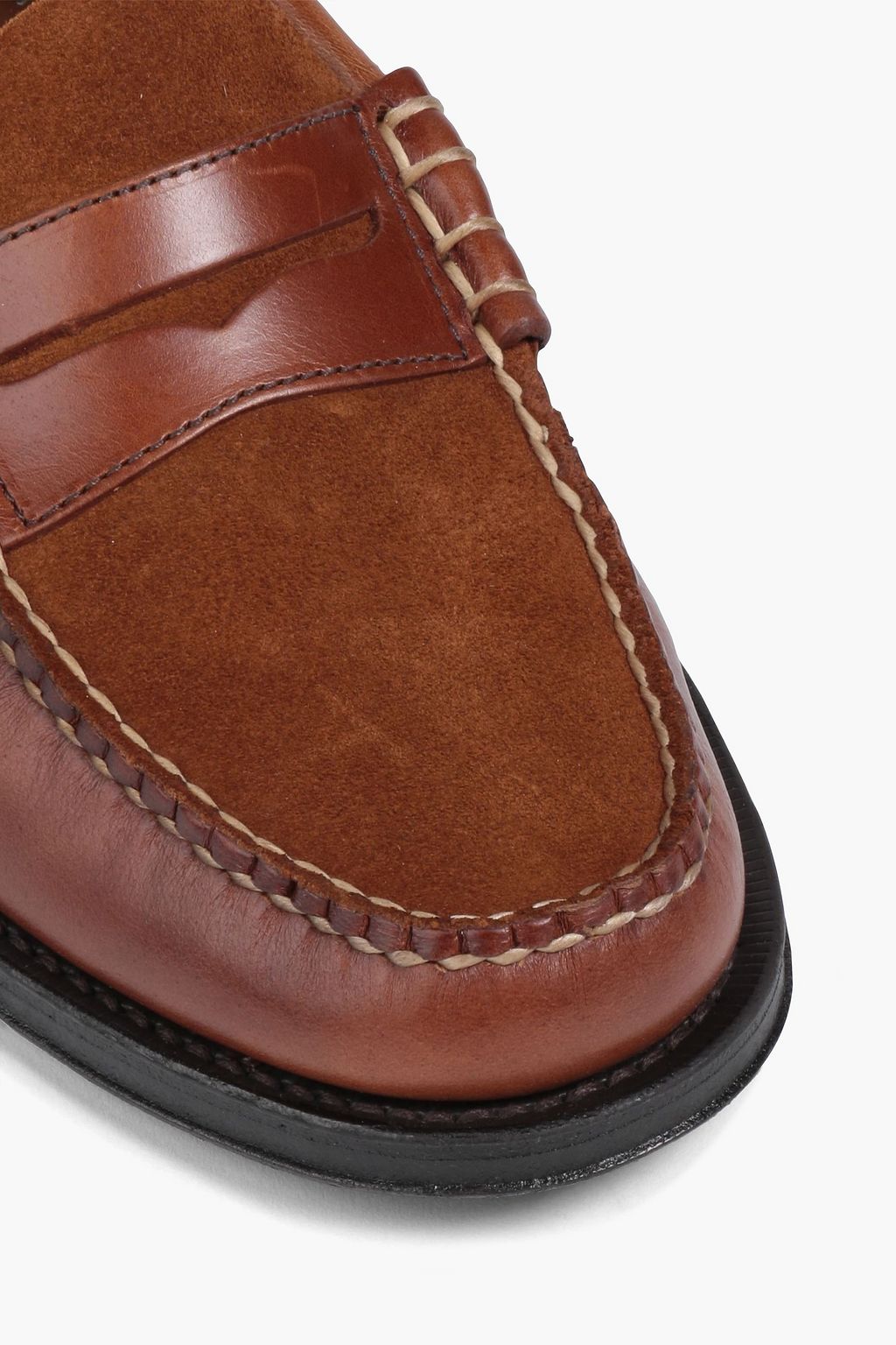 G.H. BASS & CO Weejuns Larson suede and leather penny loafers