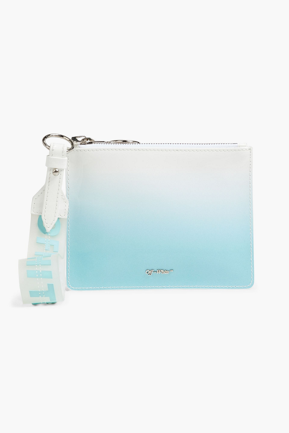 Off-white Dégradé Printed Faux Leather Pouch In Light Blue