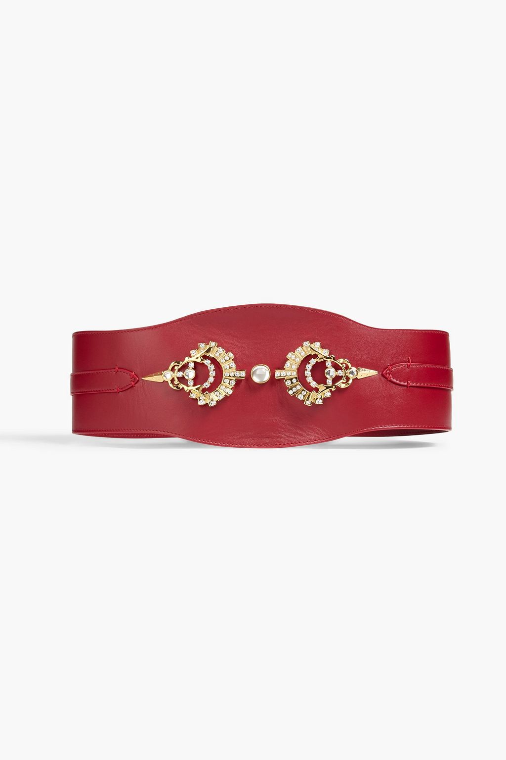 Red Embellished leather belt | ZUHAIR MURAD | THE OUTNET