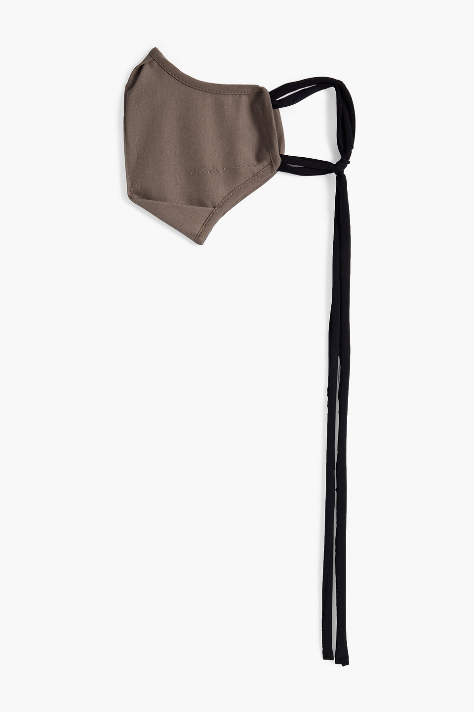 Rick Owens Pleated Cotton Face Mask In Brown