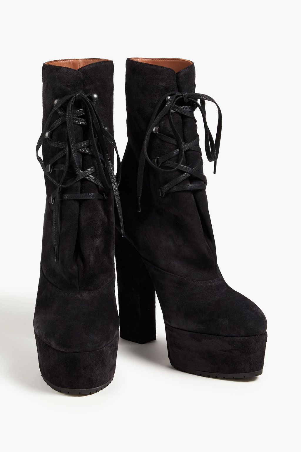 ALAÏA Trekking 135 suede platform ankle boots