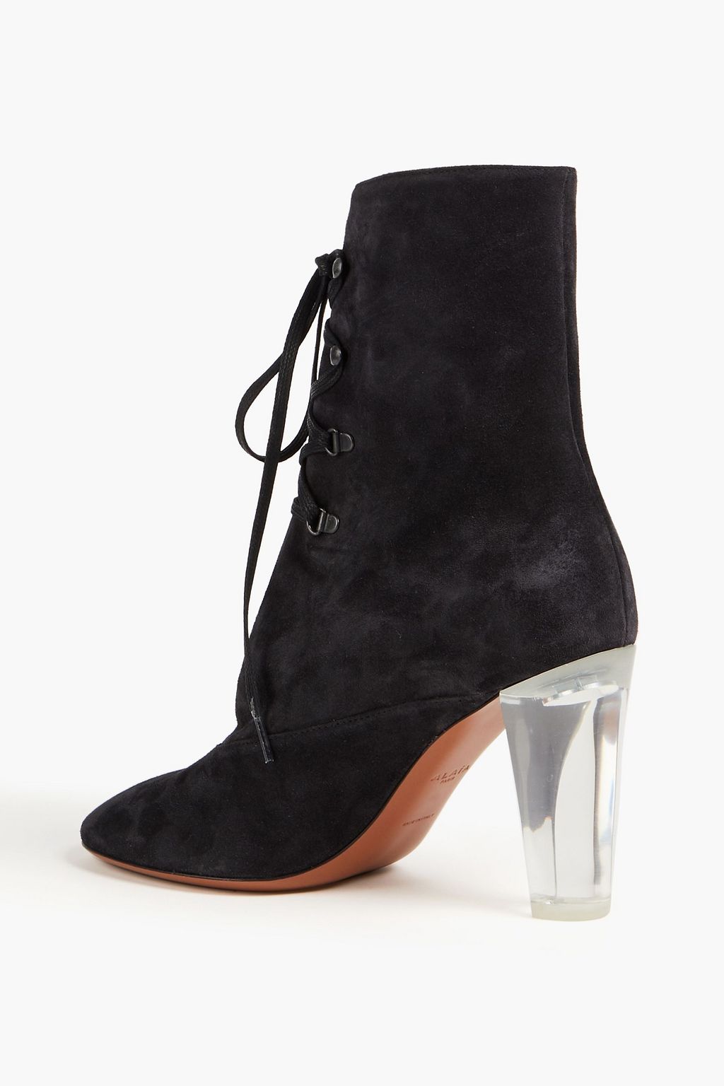 ALAÏA 90 suede ankle boots