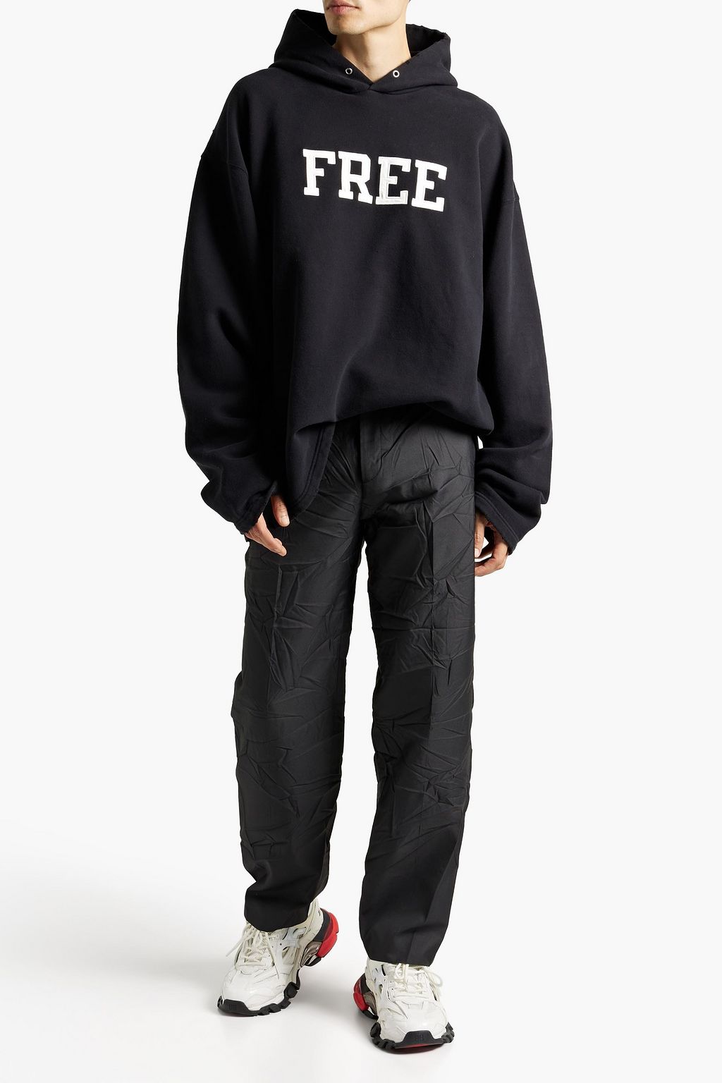 BALENCIAGA Crinkled twill pants
