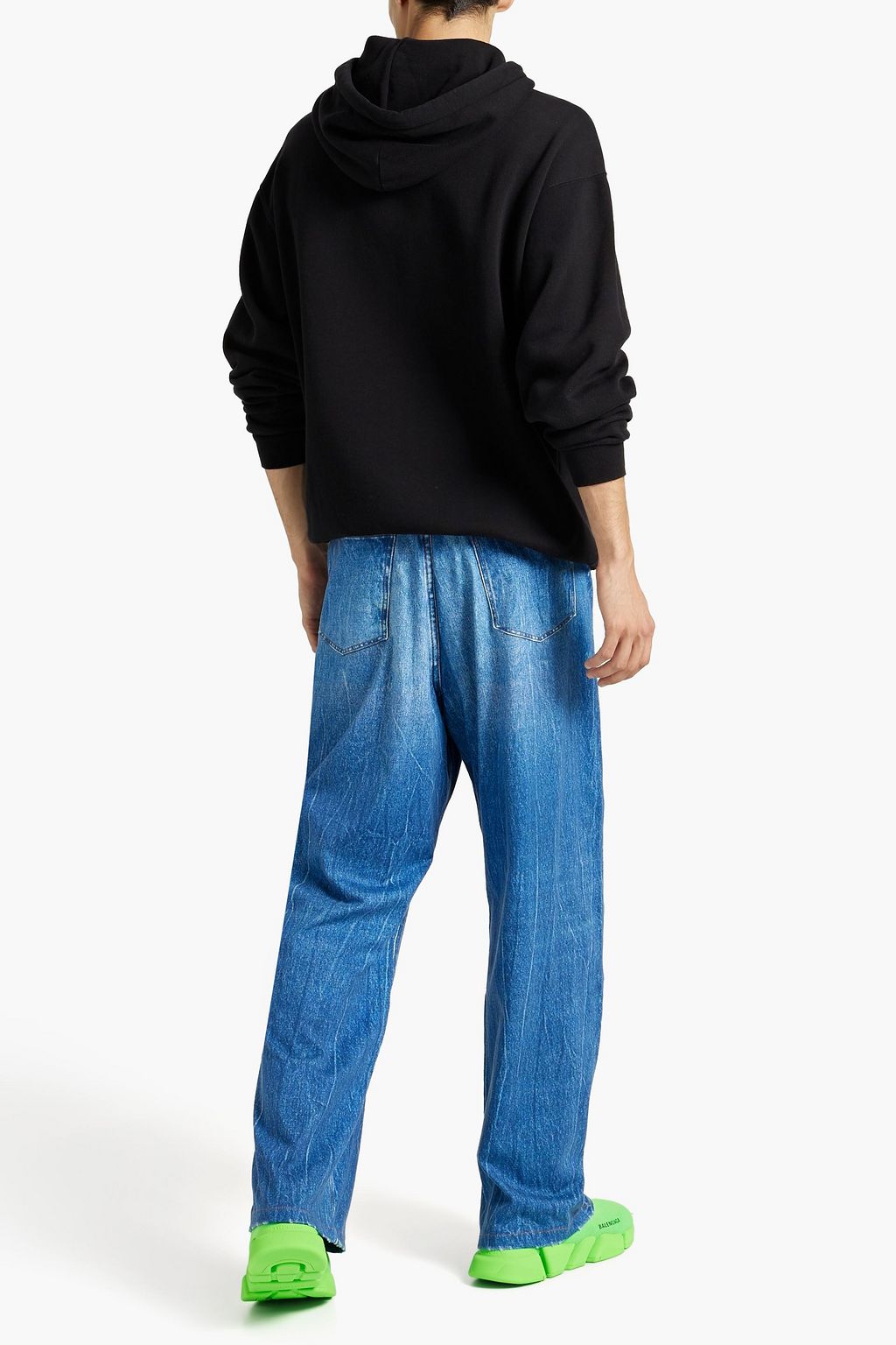 BALENCIAGA Printed cotton-fleece hoodie