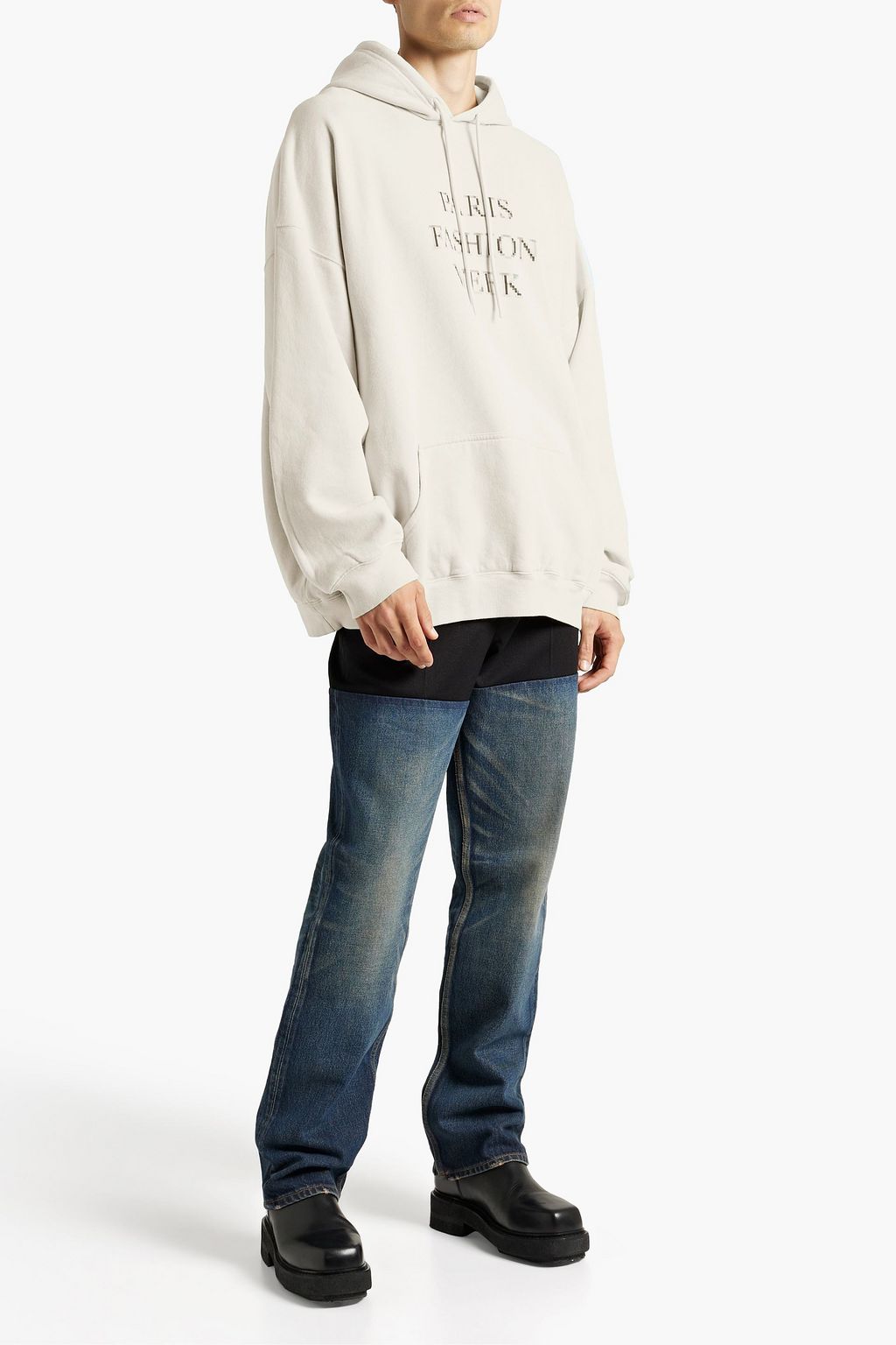 BALENCIAGA Printed cotton-fleece hoodie