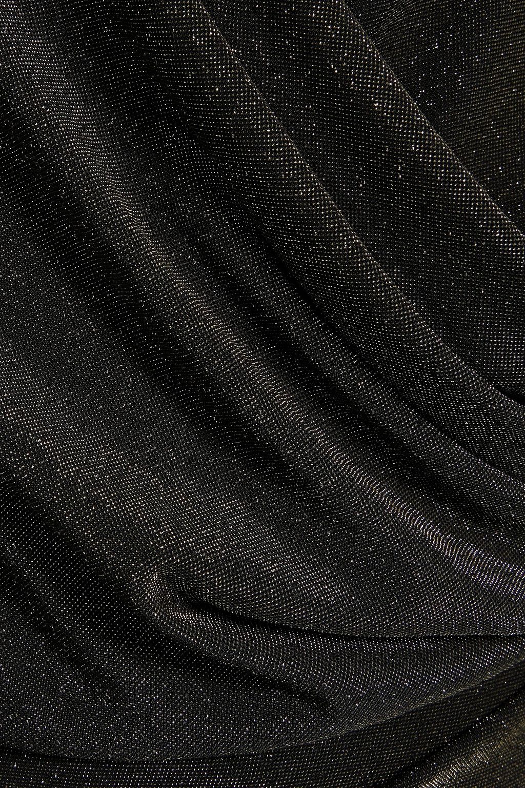 RICK OWENS Draped metallic stretch-jersey wrap dress