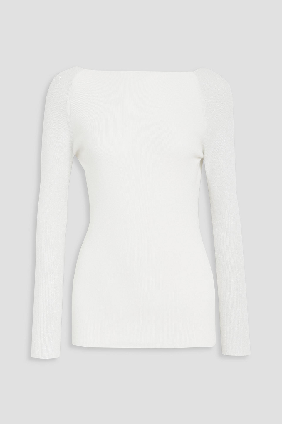 fabiana filippi - metallic ribbed cashmere-blend sweater - white - it 44