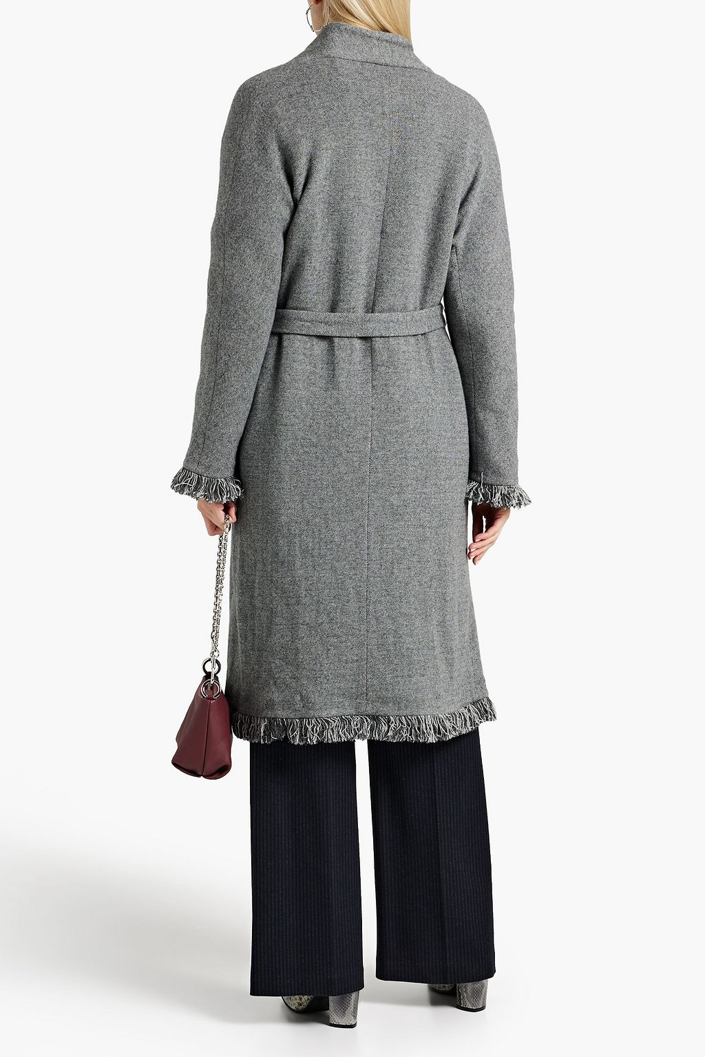 FABIANA FILIPPI Fringed cashmere, wool and silk-blend coat