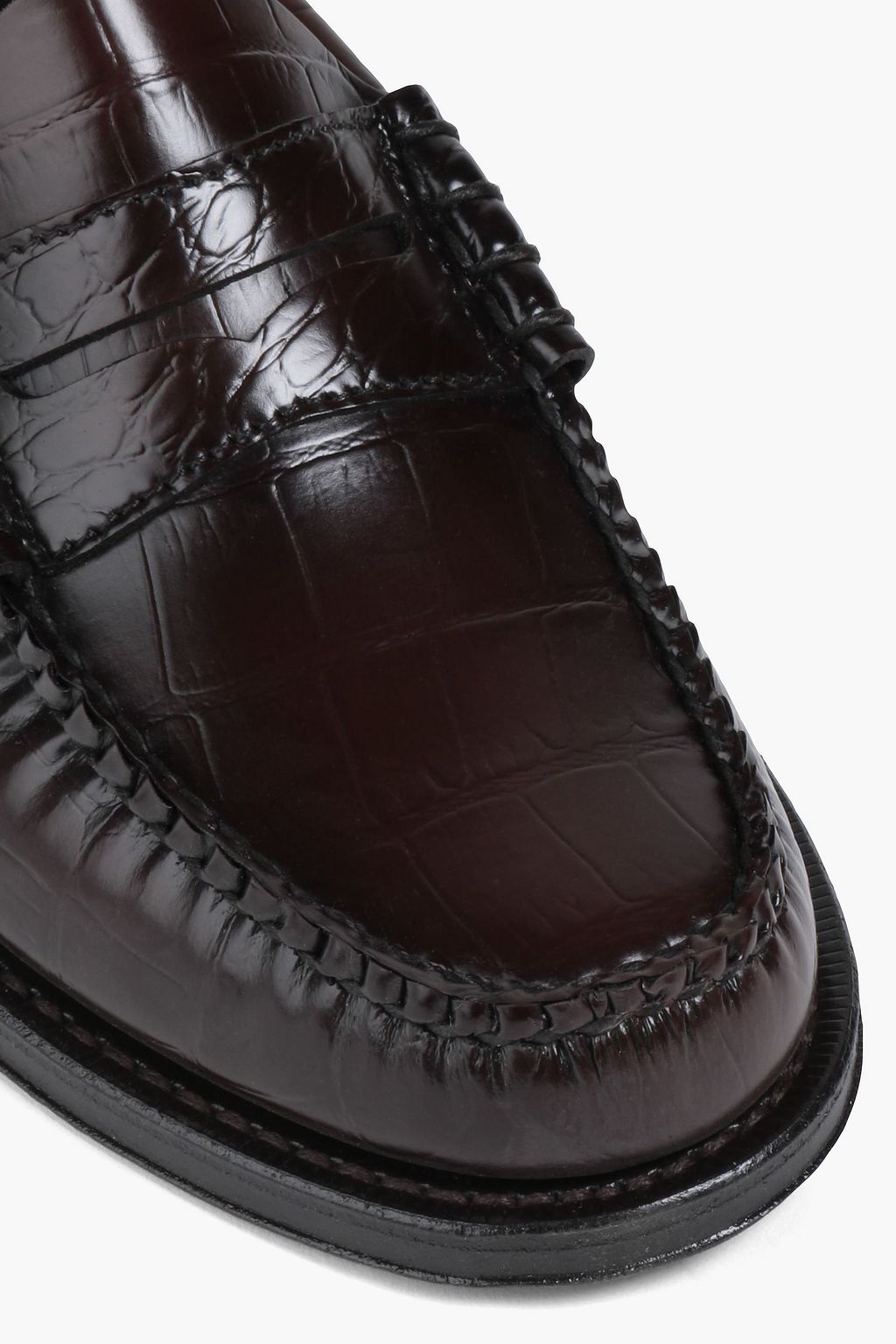 G.H. BASS & CO Weejuns Larson croc-effect leather penny loafers