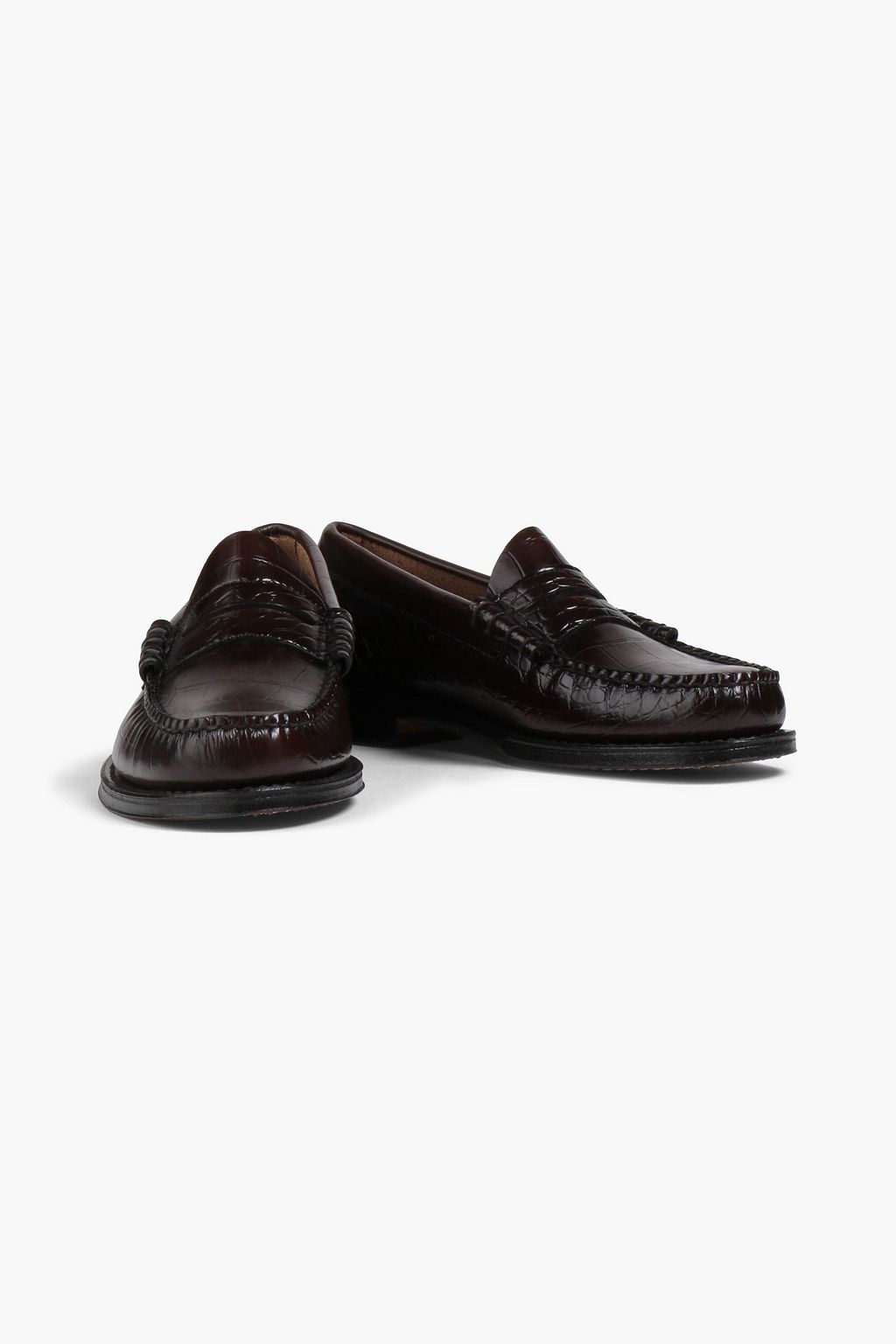G.H. BASS & CO Weejuns Larson croc-effect leather penny loafers