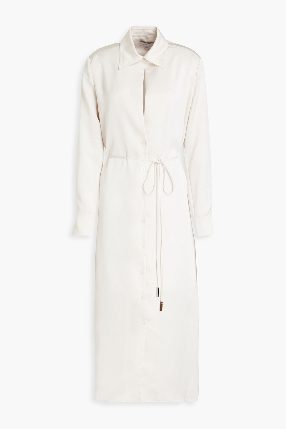 Halston Charlotte Satin-crepe Midi Shirt Dress