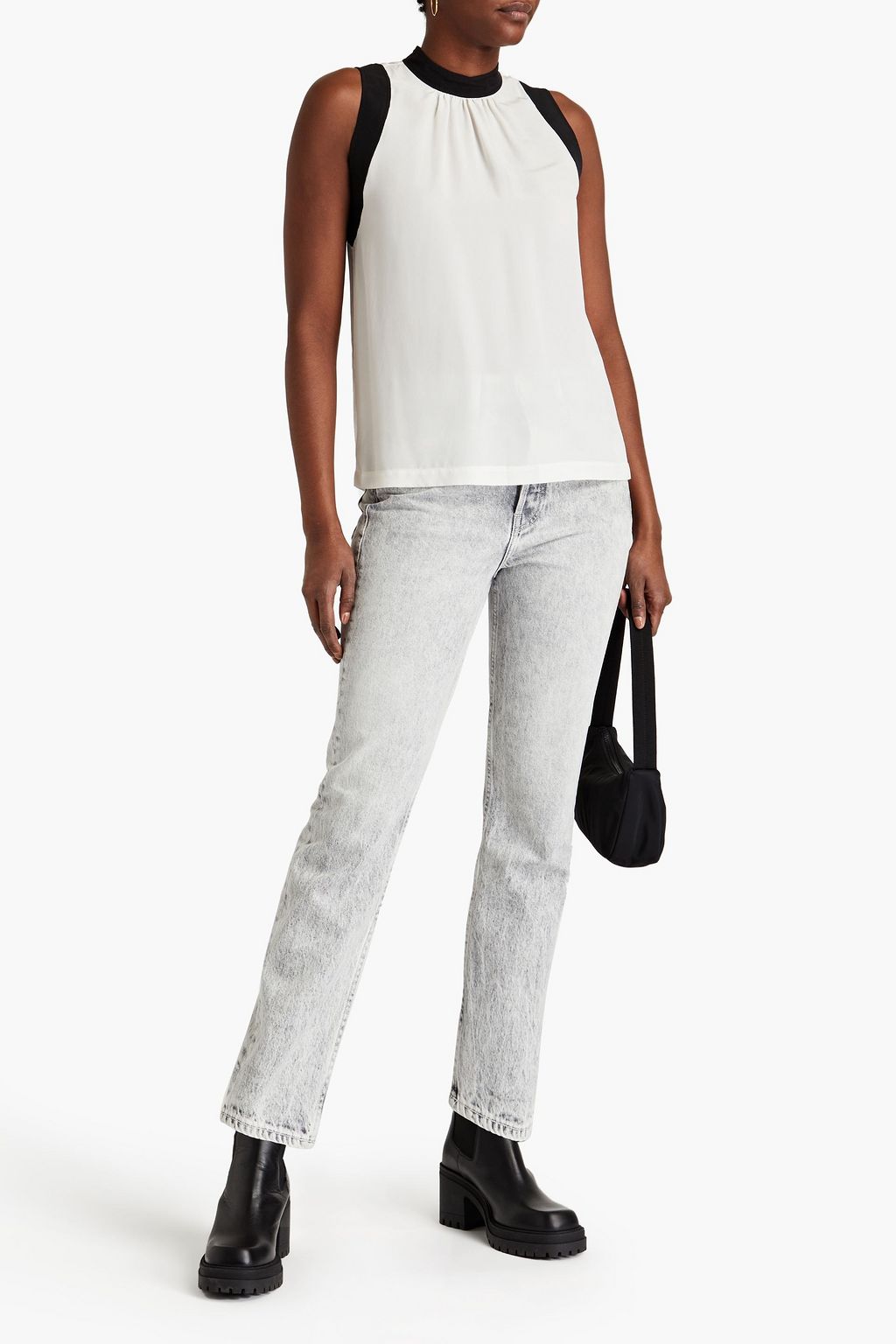 RAG & BONE Tallulah gathered silk crepe de chine top