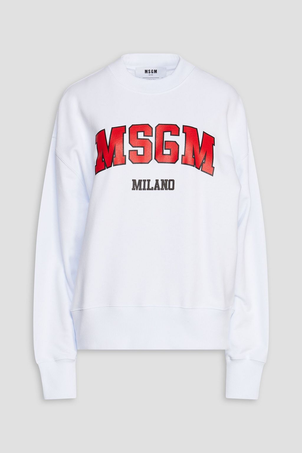 MSGM Logo-print French cotton-terry sweatshirt | THE OUTNET