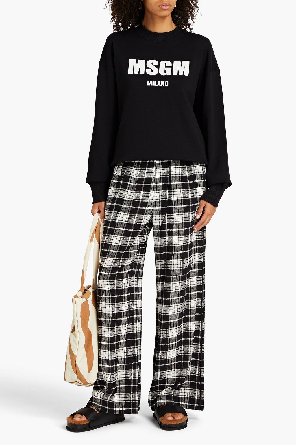 MSGM Logo-print French cotton-terry sweatshirt
