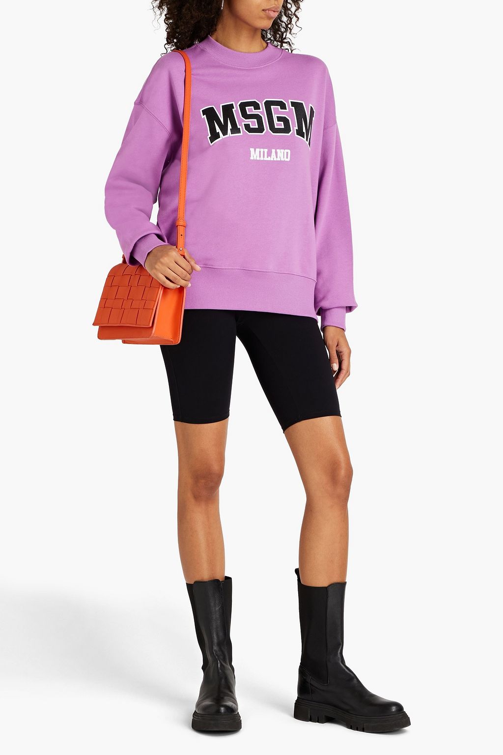 MSGM Logo-print French cotton-terry sweatshirt