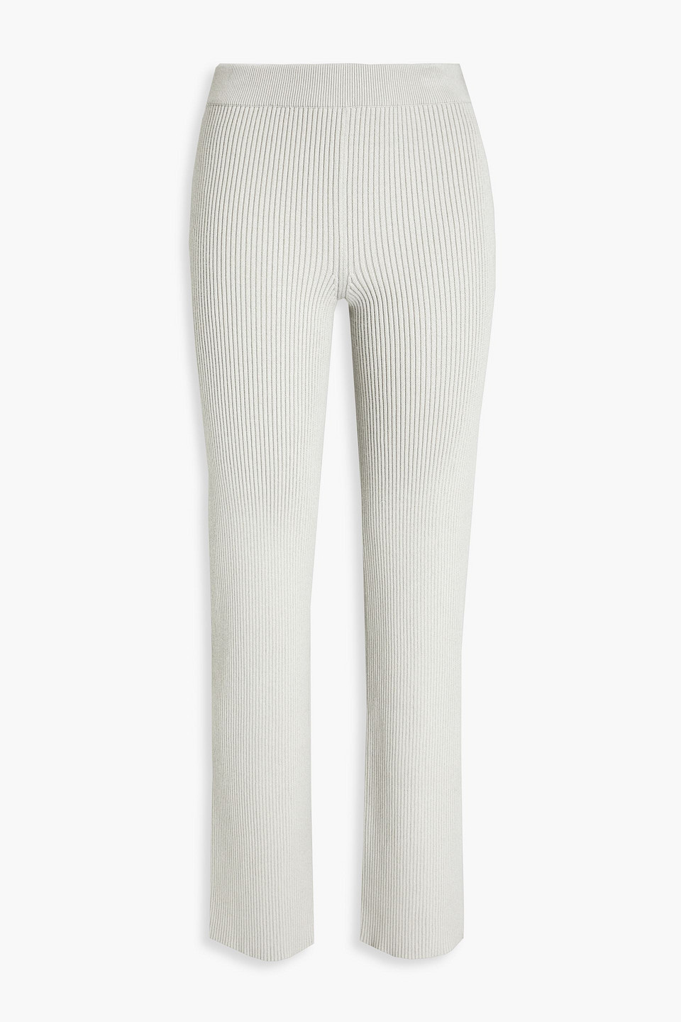 Safiyaa Ribbed-knit Straight-leg Trousers In White