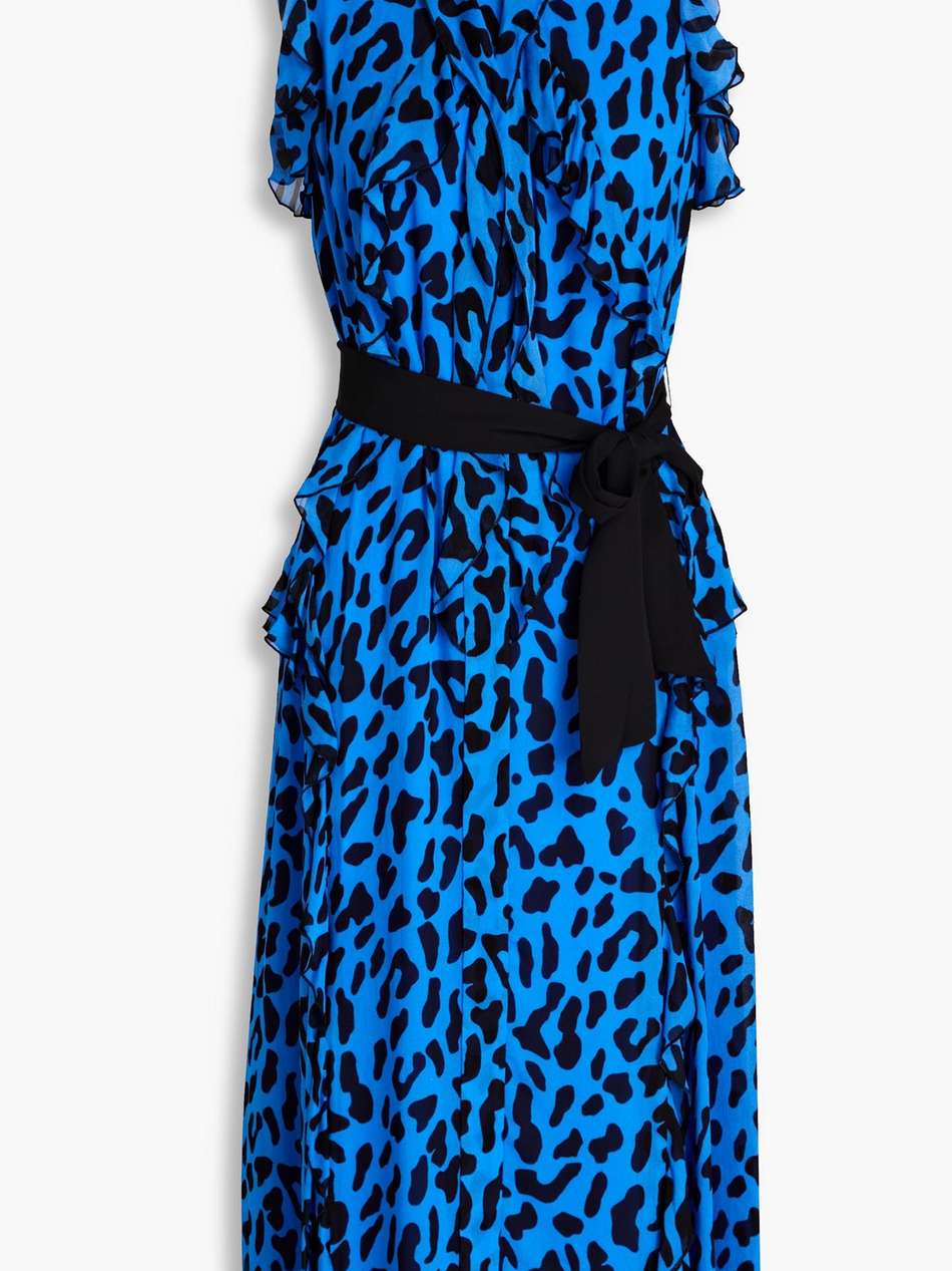trudy ruffled leopard-print georgette midi dress
