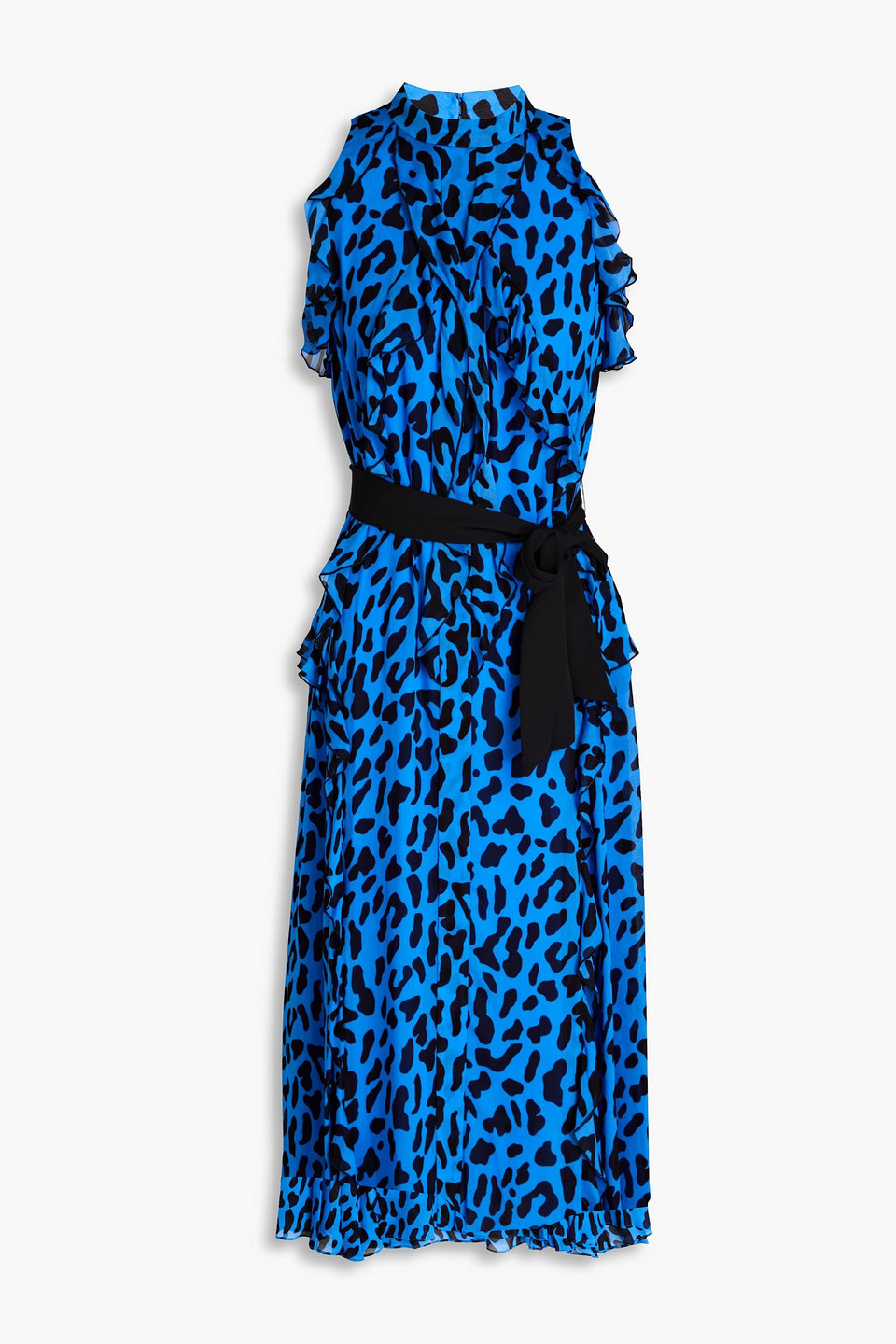 DIANE VON FURSTENBERG TRUDY RUFFLED LEOPARD-PRINT GEORGETTE MIDI DRESS,3074457345632963160