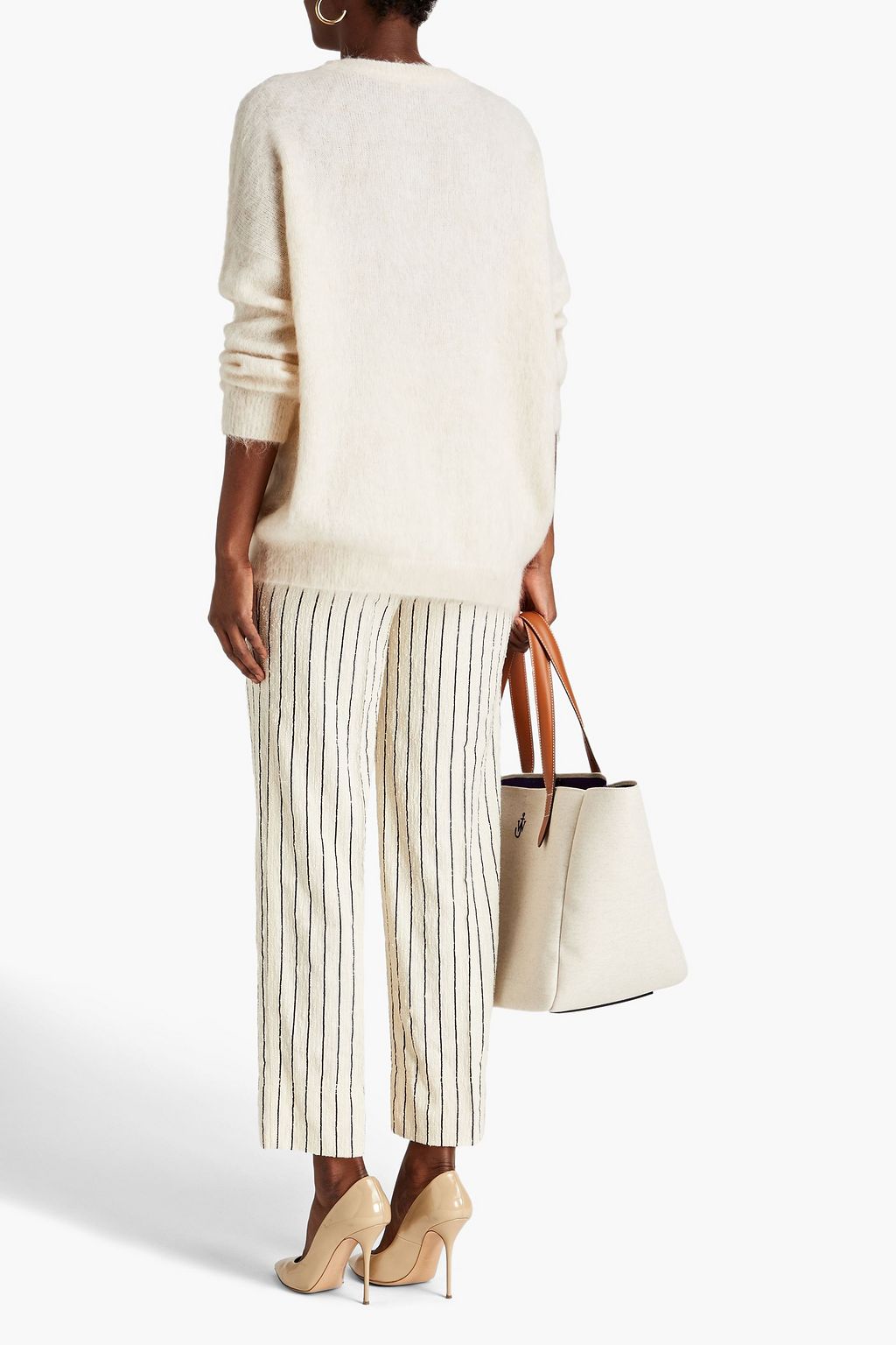 BRUNELLO CUCINELLI Bead-embellished brushed knitted sweater