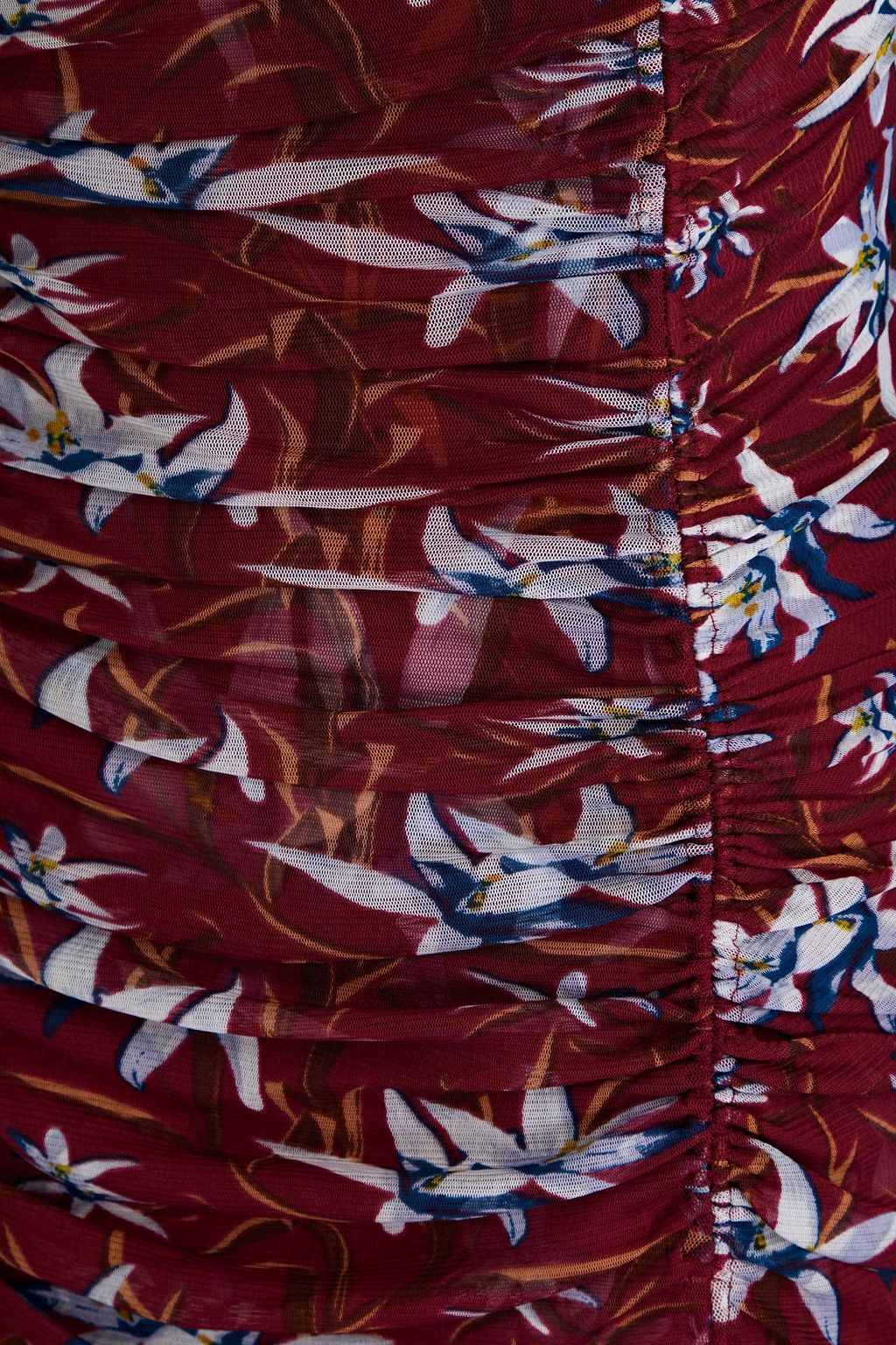 DIANE VON FURSTENBERG فستان متوسط الطول «كورين» من الشبك بتصميم ملموم مزين بطبعات على شكل زهور
