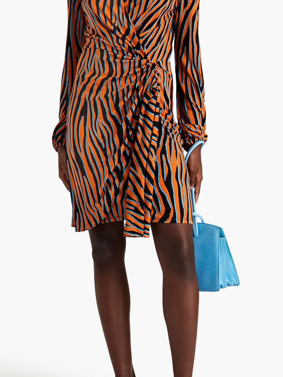 toronto wrap-effect zebra-print jersey mini dress