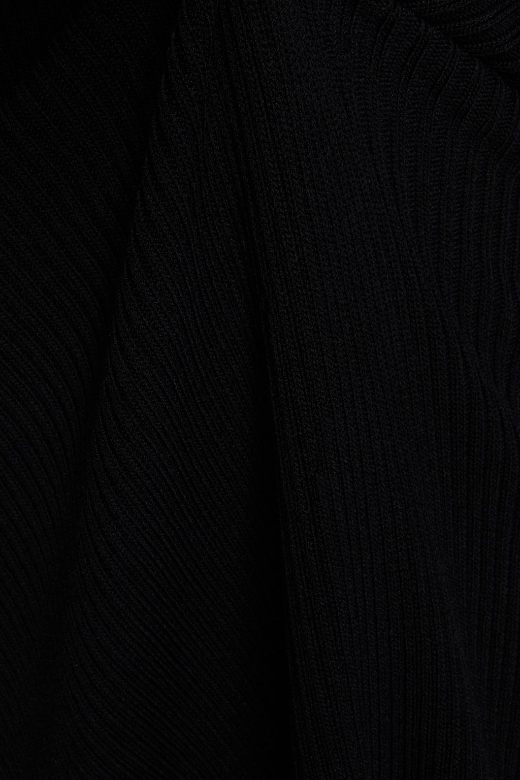 GANNI Ribbed-knit midi dress