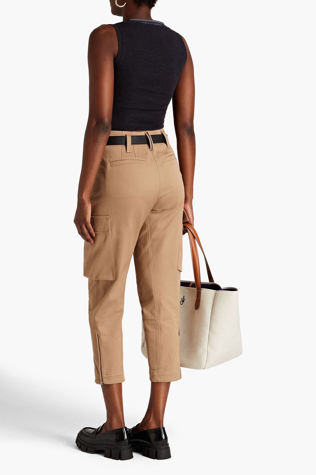 BRUNELLO CUCINELLI Mélange satin-trimmed wool-blend tank