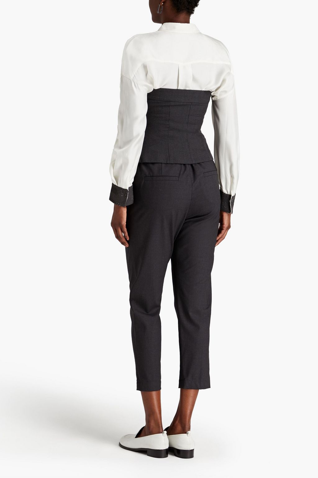 BRUNELLO CUCINELLI Strapless wool-twill top