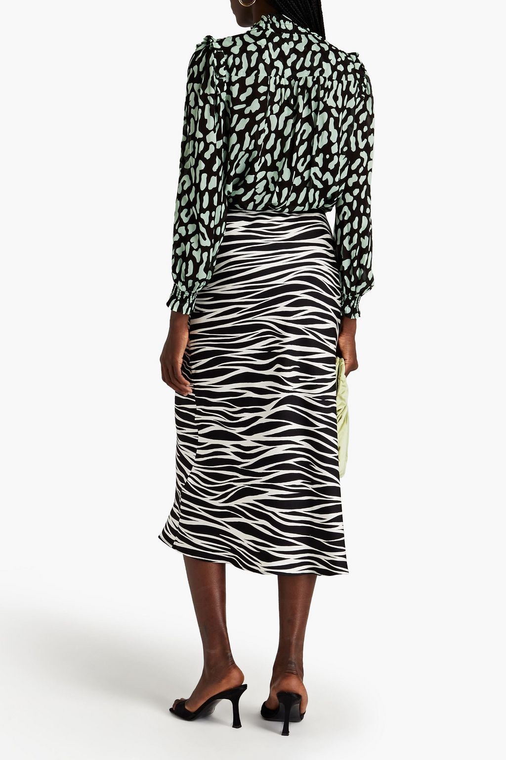 DIANE VON FURSTENBERG Gian Carlo shirred leopard-print georgette blouse