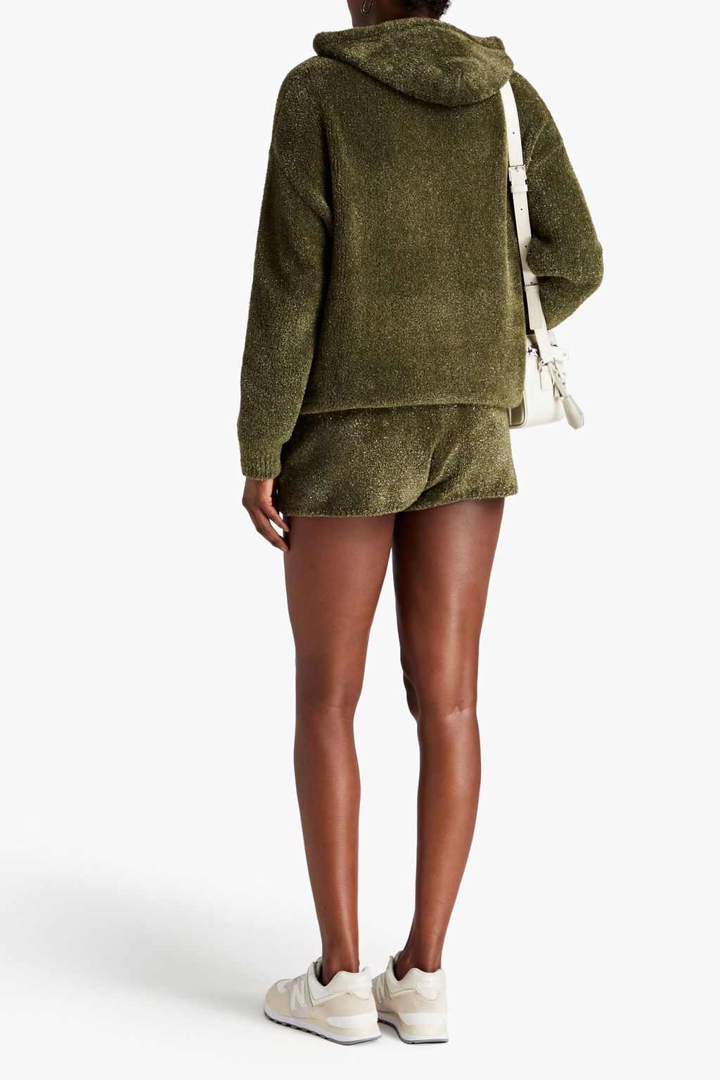 BRUNELLO CUCINELLI شورت صوفي بلون ميتاليك