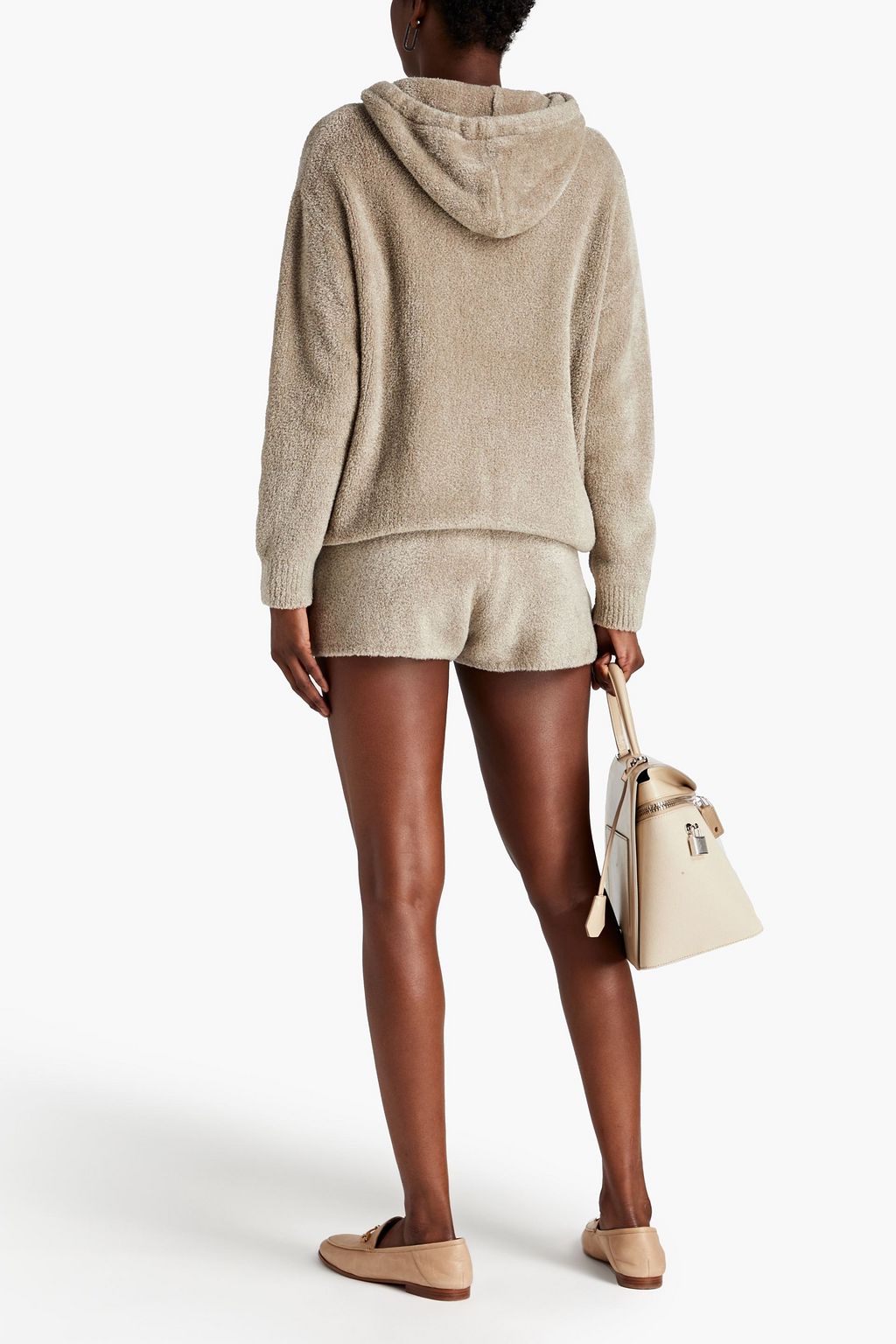 BRUNELLO CUCINELLI شورت صوفي بلون ميتاليك