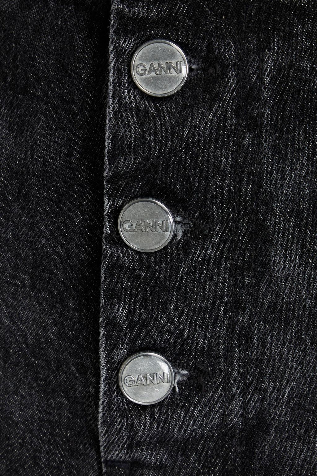 GANNI Faded high-rise straight-leg jeans