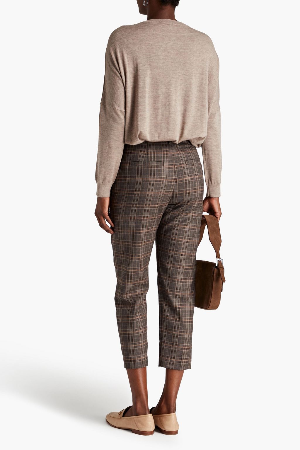 BRUNELLO CUCINELLI Cropped Karottenhose aus Wolle mit Karomuster